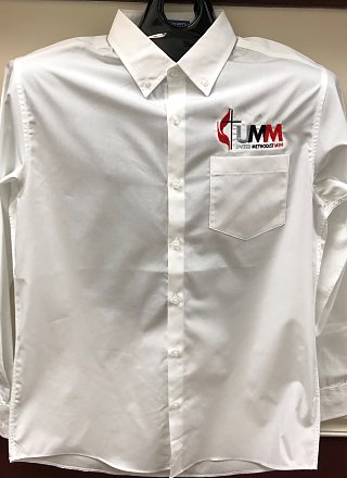 UMM Port Authority Carefree Poplin Long Sleeve Shirt-white