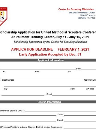 Scholarship Application for United Methodist Scouters Conference