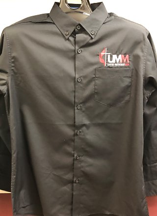 UMM Port Authority Carefree Poplin Long Sleeve Shirt-Deep Black