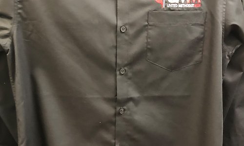 UMM Port Authority Carefree Poplin Long Sleeve Shirt-Deep Black