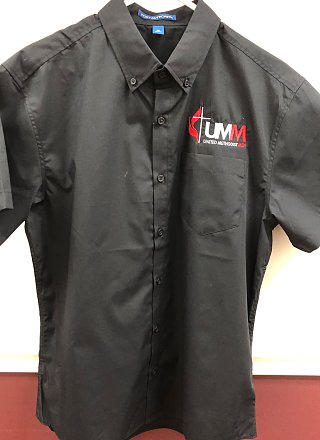 UMM Port Authority Carefree Poplin Short Sleeve Shirt-Deep Black