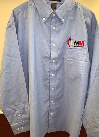 UMM Harrington Button Up Shirt Long Sleeve Blue