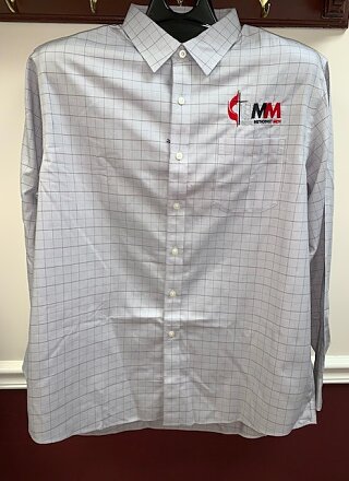 UMM Red House Button Up Shirt Long Sleeve Grey Checkered